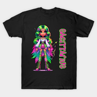 Sagittarius Szn Dollz Zodiac Birthday Baddie Y2K Anime T-Shirt